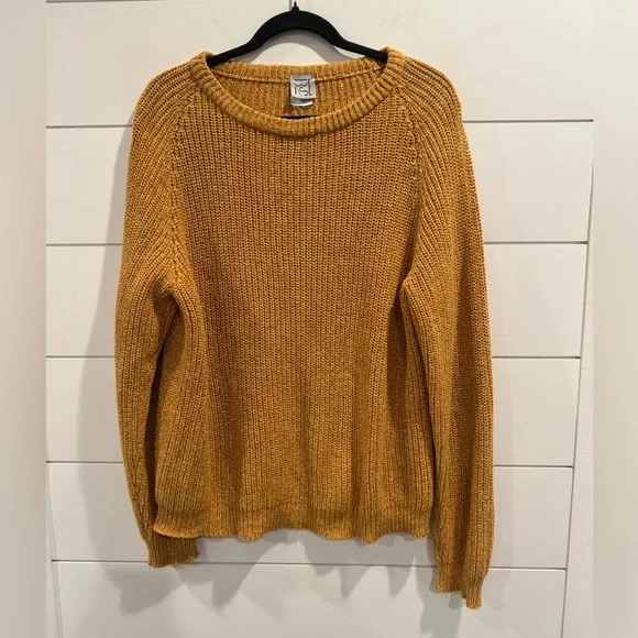 Baserange pearl knit Danube crew neck pullover ovca brown yellow - Picture 4 of 7